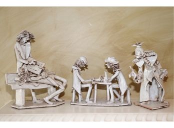 3 Bencelia Whimsical Italian Ceramic Signed Figurines