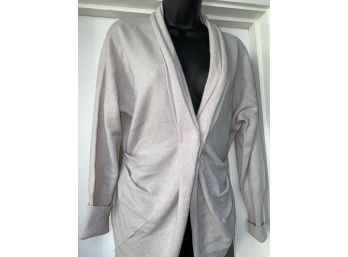 Designer Brunello Cucinelli Large Light  Grey Italian Cashmere Long Sleeve Sweater