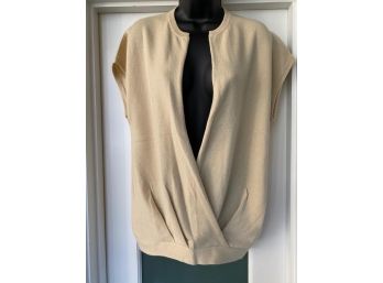 Bruno Cucinelli Beige Cashmere Wrap Sweater  With Two Side Pockets