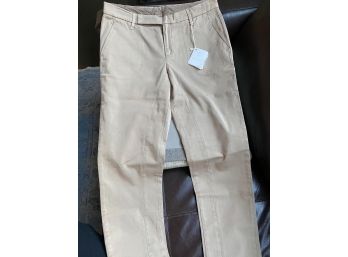 Bruno Cucinelli 10 Cotton Womens Slacks, Dart By Knees. Nice Straight Lines, Have Tags, In Unused Condition
