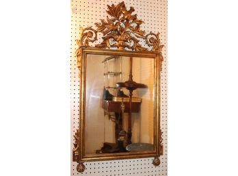 Antique Style Gold Gilt Wood Mirror With Love Birds And Floral Detail