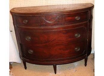 Elegant Mahogany DemiLune Dresser With 3 Drawers By Union National Fine Furniture Jamestown NY