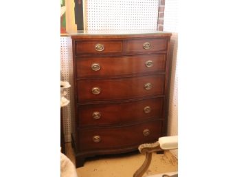 Heritage Henredon English Federal Style Mahogany Tall Gentleman's Dresser With Inlaid Detail