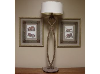 Unique And Eclectic Framed Print Artwork And Metal Floor Lamp