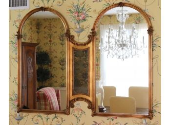 Vintage Gilded Decorative Double Wall Mirror