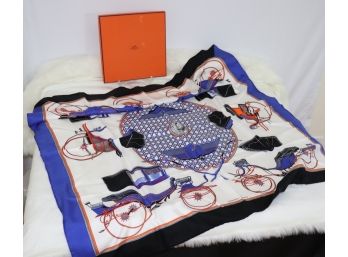 Authentic Herms 100 Silk Scarf, Unused, With Original Box. 'Can Ship'