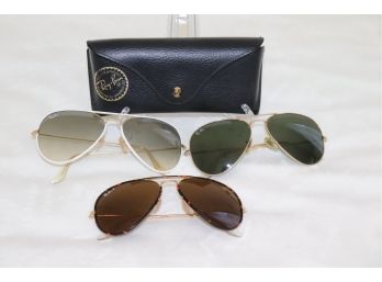 Lot Of 3 Authentic Ray Ban Aviator Style Sunglasses. 'Can Ship'