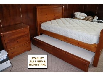 Stanley Furniture Full Sleigh Bed With Twin Trundle Bed And 3 Drawer Nightstand