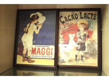 Pair Of Vintage French Food & Drink Poster Prints- Firmin Bouisset And Jules Cheret