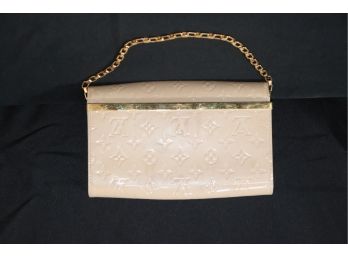 Authentic Louis Vuitton Vernis Ana Dune Clutch Bag In Champagne Beige Patent Leather. 'Can Ship'