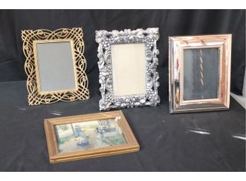 Lot Of 3 Picture Frames & Small Framed Art