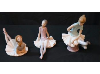 Lot Of 3 Lladro Fine Porcelain Ballerina Figurines