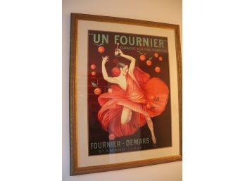 Vibrant Un Curacao Champagne Advertising Poster Print In Fine Gilded Frame With Linen Matte