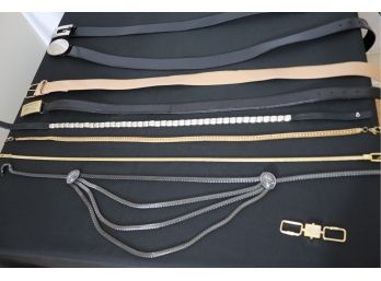 Assortment Of Womens High End Leather And Metal Belts By Prada, Fendi, Gucci & More