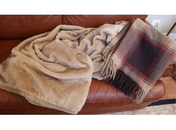 Pair Of Cozy Throws From Ethan Allen & Pottery Barn