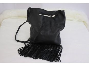 Gorgeous Jennifer Haley Boho Style Black Leather Fringe Crossbody Handbag. 'Can Ship'