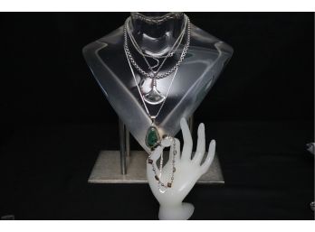 QUALITY STERLING SILVER JEWELRY INCLUDES 18' JAI BOX CHAIN NECKLACE & RLM STUDIO 925 STERLING STINGRAY SADDLE