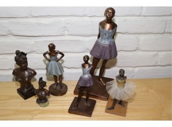 ASSORTED FIGURINES IN THE STYLE OF DEGAS INCLUDES LITTLE DANCER OF 14 YEARS REPLICA 13 TALL S. EVLAN EKOV,