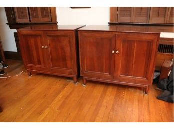 PAIR OF QUALITY VINTAGE CHERRY WILLETT CABINETS CIRCA 1950'S AMAZING DOVETAIL WOOD WORK