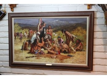 COUNCIL OF CHIEFS BY HOWARD TERPNING LIMITED EDITION TEXTURED CANVAS 928/950 BY THE GREENWICH WORKSHOP 2000