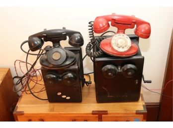 VINTAGE BELL SYSTEM WESTERN ELECTRIC TELEPHONE SYSTEM INCLUDES 2 PHONES AND 2 RINGER BOXES