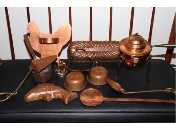 VINTAGE COPPER/ COPPER PLATED COOKWARE AND BAKING MOLDS
