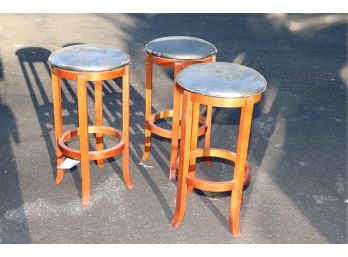 SET OF 3 ROUND COUNTER STOOLS 16 D X 30 TALL