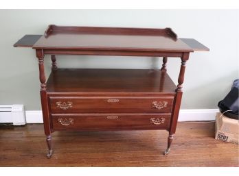 ETHAN ALLEN GEORGETOWN MANOR CHERRY SERVER BUFFET WITH 2 DRAWERS & SIDE EXTENSIONS