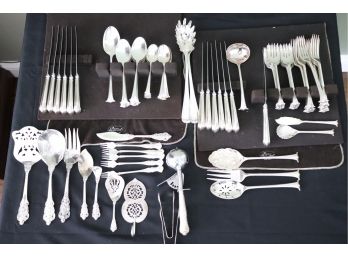 ROBERT BELK SHEFFIELD FLATWARE & SERVING PIECES BY WALLACE SILVERSMITHS (HOLDER NOT INCLUDED)