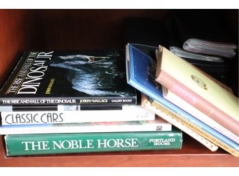 COLLECTION OF BOOKS TITLES INCLUDES THE NOBLE HORSE, CLASSIC CARS, DINOSAURS & A DAY IN THE COUNTRY