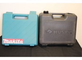 MAKITA HAMMER DRILL AND HUSKY SOCKET SET WITH CASES