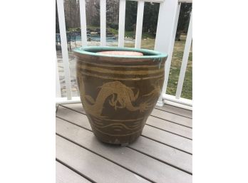 4 LARGE CHINESE PLANTERS 19 D X 20 TALL