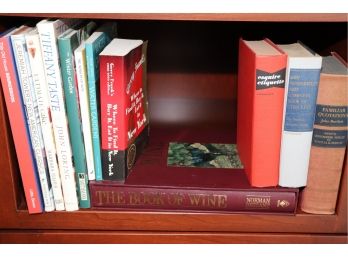 COLLECTION OF BOOKS TITLES INCLUDES TIFFANY TASTE, THE BOOK OF WINE, ULTIMATE CAKE & FAMILIAR QUOTATIONS