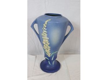 Roseville Blue Foxglove, 2 Handled Vase