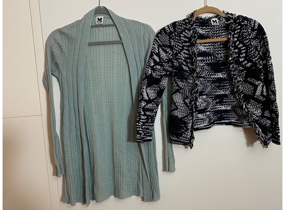 Pair Of Missoni Knit Sweaters, 1 Chanel Style & 1 Waffle Cardigan Style  Womans Size 38/4