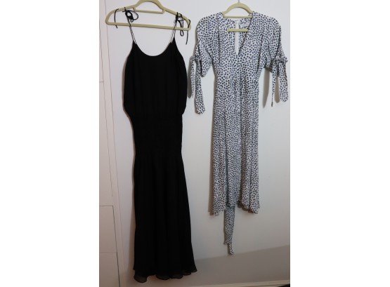 Halston Heritage Black Chiffon Strappy Dress & Faithfull The Brand Floral Printed Dress - Womens Size XS