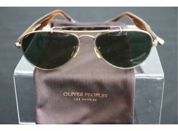 Authentic Oliver Peoples Polarized Aviator Style OV1114S Womens Sunglasses With Fabric Carrying Case