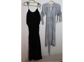 Halston Heritage Black Chiffon Strappy Dress & Faithfull The Brand Floral Printed Dress - Womens Size XS