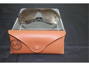 Authentic Ray Ban Shield Style RB3466 Womens Sunglasses In Silver Finish With Carrying Case
