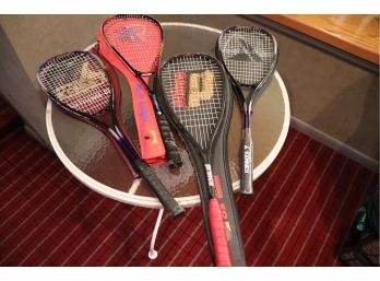 COLLECTION OF SQUASH/RACKET BALL RACKETS INCLUDES PRINCE & KENNEX