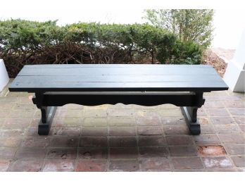 PAINTED OUTDOOR WOOD BENCH