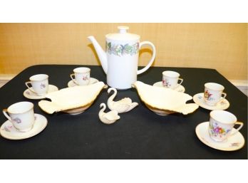 COLLECTION OF 6 HEINRICH H&G BAVARIA GERMANY CUP AND SAUCER SETS 1 & NORITAKE PROGRESSION JAPAN BAROSSA TEAPOT
