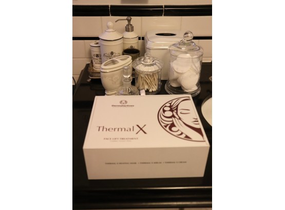 Lot Of Coordinating Classic Bathroom Accessories & Thermal X Face Lift Treatment By Dermalactives