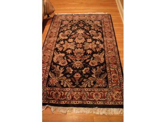 Quality Vintage Wool Area Rug With Center Medallion