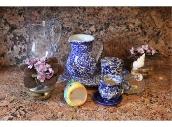 Blue & White Splatter Ware  Made In Italy With Assorted Decorative Accessories For Any Room