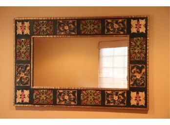 Unique Hand Crafted Wall Mirror With Metal Trim