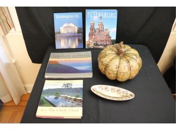 Vintage Hand Painted Eclectic Decorative Accessories & Travel Related Coffee Table Books