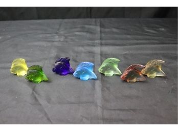 Assorted Colorful Vintage Lalique Crystal Sailfish