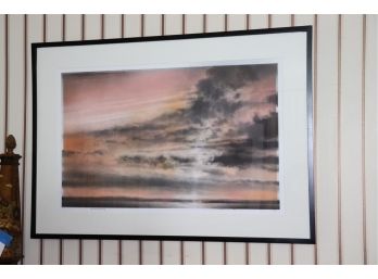 Signed Richard Vaux, Framed Carbon & Watercolor On Paper Drawing, Concerto III