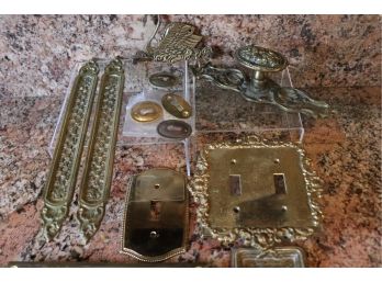 Assorted Vintage Brass Hardware - Switch Plates, Door Handle, Backplates, Letter Slot & So Much More!